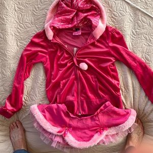 Sexy little things sweatshirt (M) from Victoria’s Secret + cute little skirt (S)